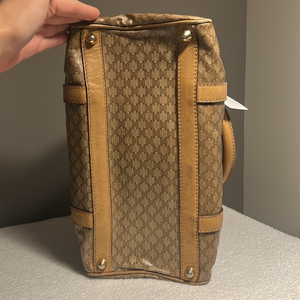 Celine Brown Monogram Handbag with Tan Accents - Picture 7 of 7